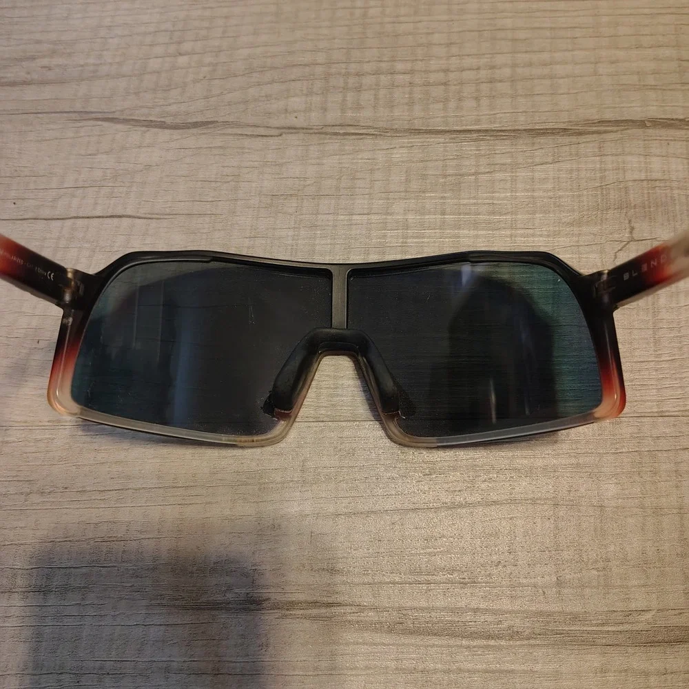 Blenders Eyewear Kingdom Polarized Shield Sunglasses Black Red Orange Mirror